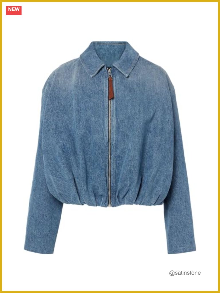 Women's Denim Bomber Jacket Zip Up Draped Loose Fit Collared Casual Lightweight